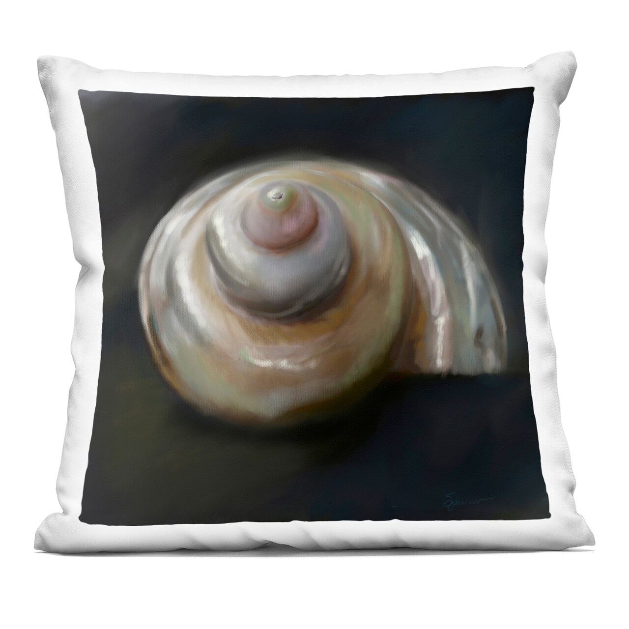 Stupell Industries Swirled Seashell Sea Treasure Decorative Printed Throw Pillow, design by Mary Sparrow, 18 x 7 x 18